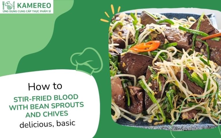 Stir-fried blood with bean sprouts and chives