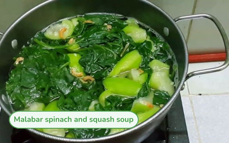 Jute and luffa soup with soft luffa, fresh green jute, cool broth and a bit of natural viscosity