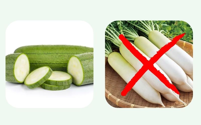 Winter melon is incompatible with white radish.