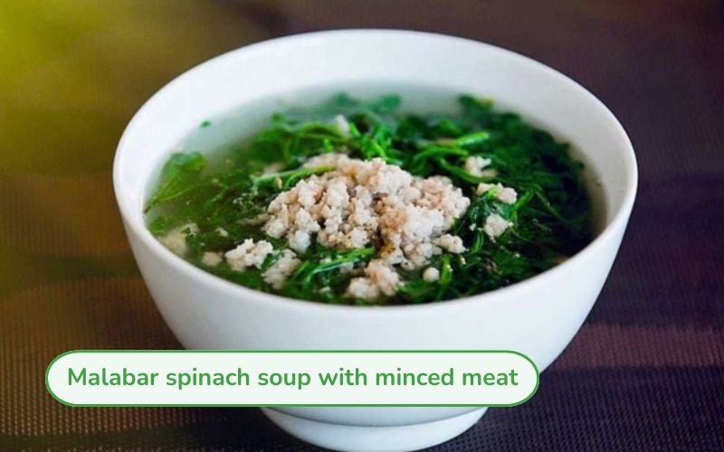Green jute soup with minced meat.