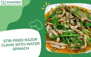 2 ways to make delicious and crispy stir-fried razor clams with water spinach