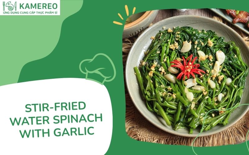 How to make crispy, fragrant stir-fried water spinach with garlic easily in 5 minutes at home
