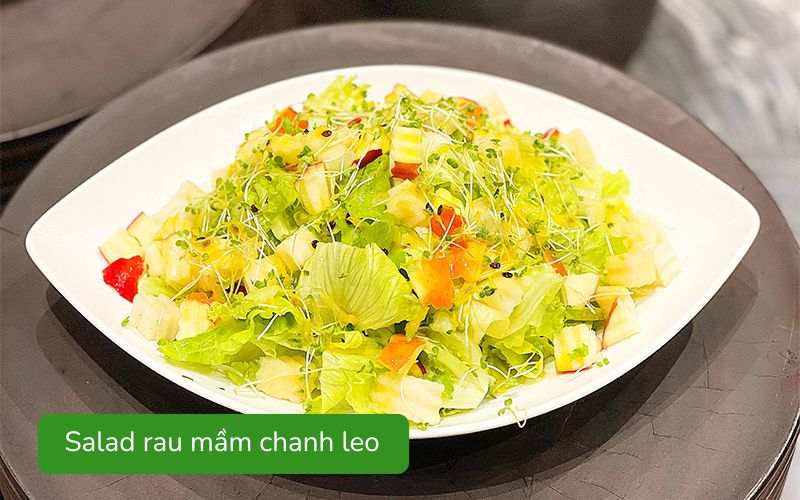 Salad rau mầm chanh leo tươi giòn, màu sắc hấp dẫn