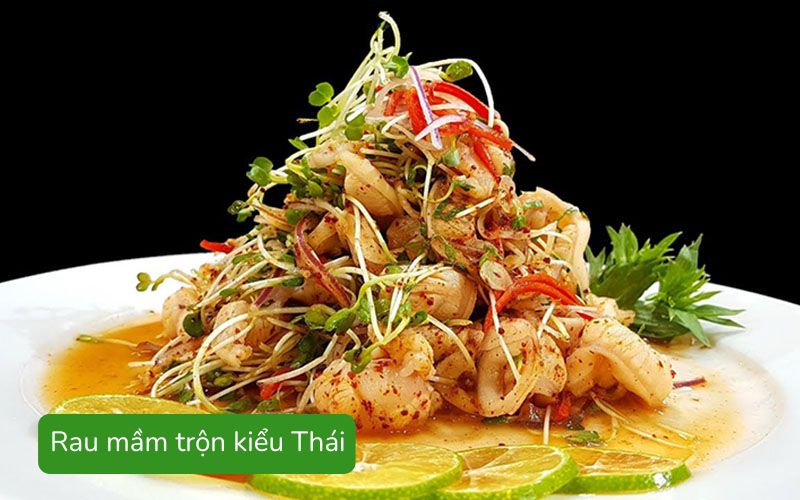 Rau mầm trộn kiểu Thái giòn tươi, sốt chua cay