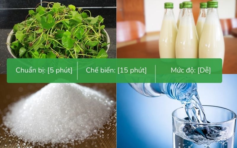 Nguyên liệu làm rau má sữa tươi