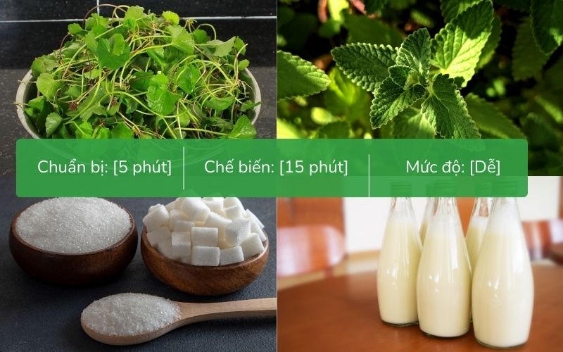 Nguyên liệu làm nước ép rau má với diếp cá