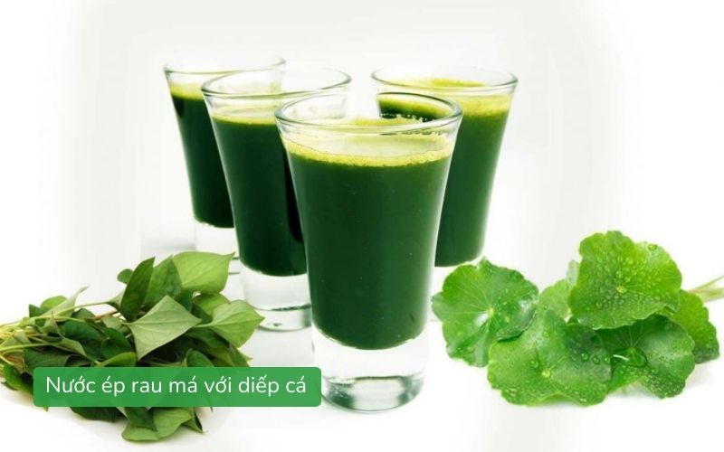Nước ép rau má diếp cá với hương vị thanh mát pha chút the nhẹ.