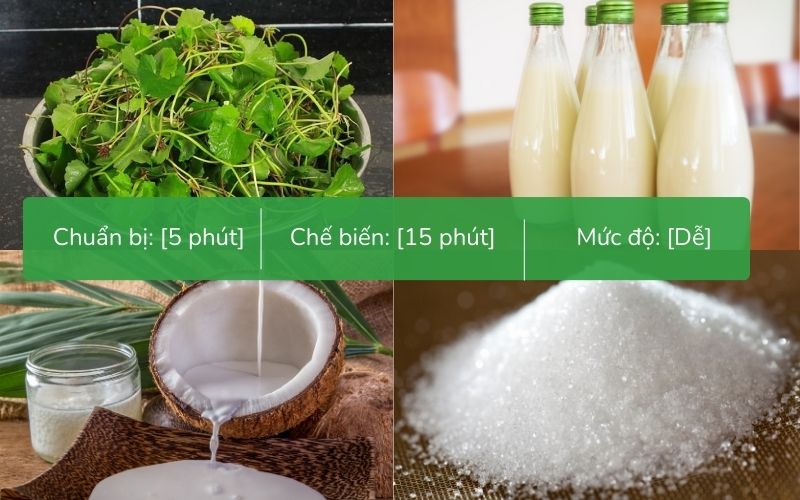 Nguyên liệu làm rau má sữa dừa 