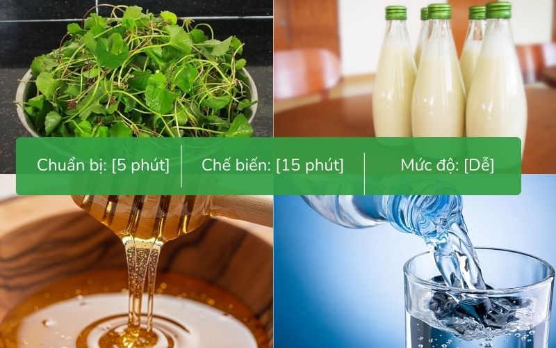 Nguyên liệu làm nước ép rau má mật ong