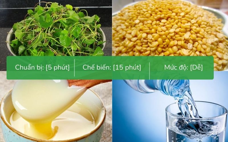 Chuẩn bị nguyên liệu làm nước rau má đậu xanh