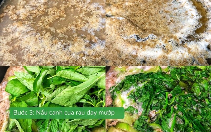 Nấu canh cua rau đay mướp