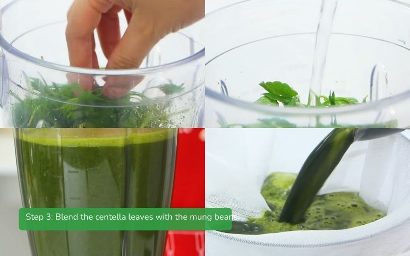 Blend centella leaves with mung beans