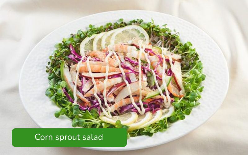 Fresh and crispy corn sprout salad, naturally sweet corn.