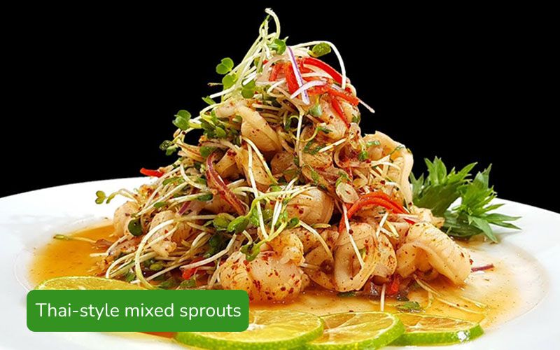 Crispy Thai-style mixed sprouts with sweet and sour sauce