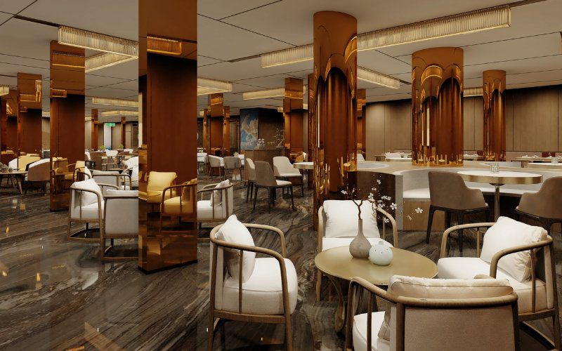 Không gian rộng rãi, phong cách hiện đại phù hợp ăn nhóm hoặc tiệc gia đình.