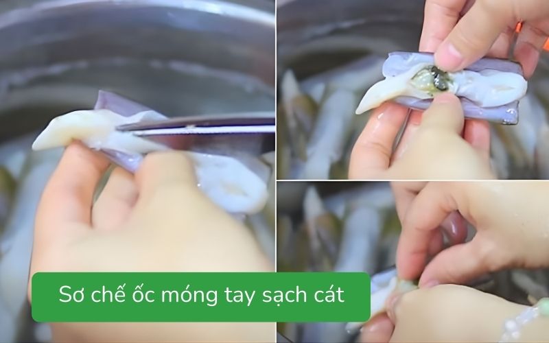 Sơ chế ốc móng tay sạch, không tanh