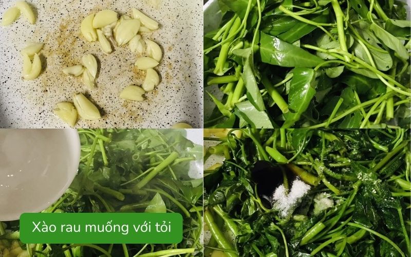Xào rau muống với tỏi vừa khẩu vị gia đình