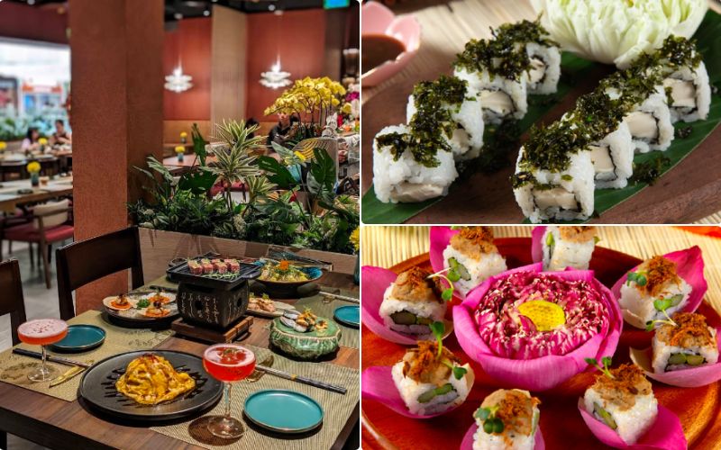 Mỗi đĩa sushi đều gọn gàng, sạch sẽ 