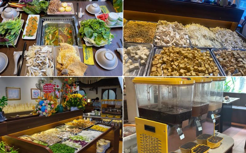 Vườn Chay Giác Duyên cung cấp buffet đa dạng topping chất lượng