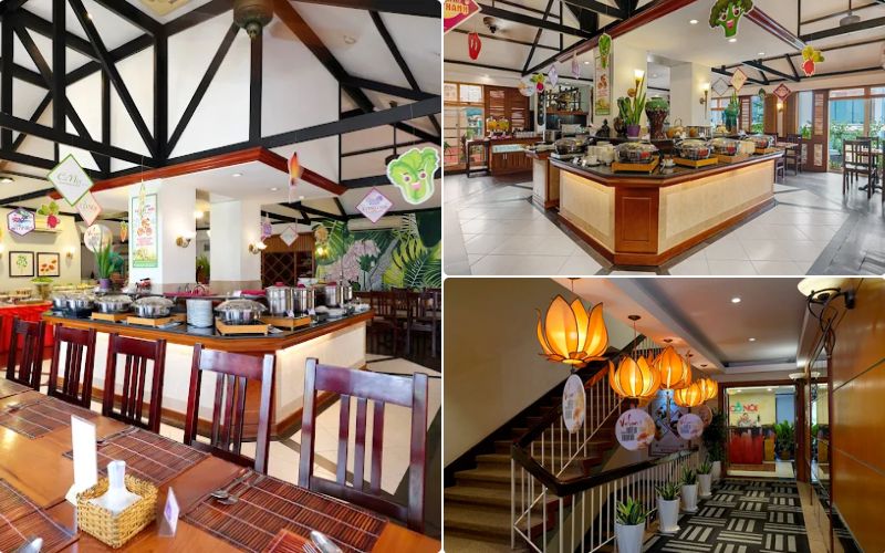 Cỏ Nội Vegetarian có không gian rộng rãi, thoáng mát