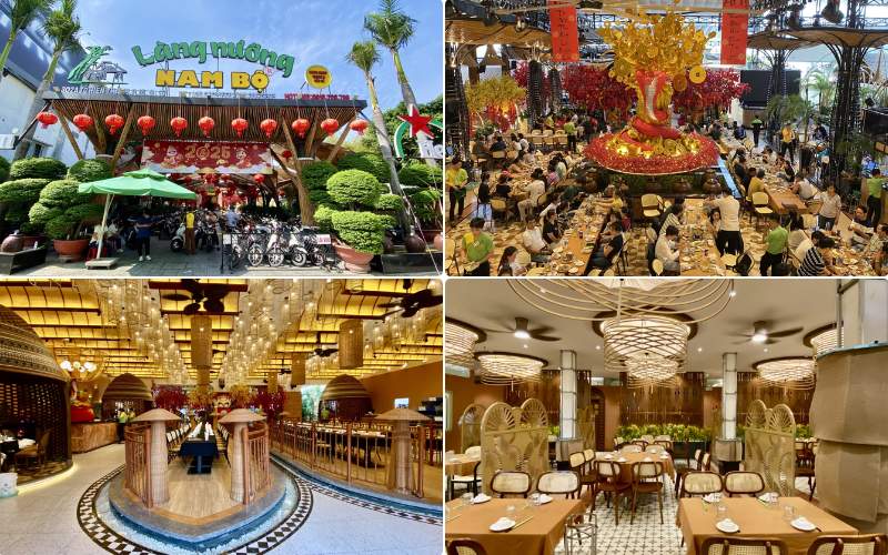 Làng Nướng Nam Bộ tập trung vào trải nghiệm ăn uống thoải mái, đông vui