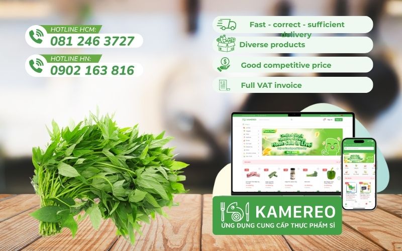 Kamereo - Application providing fresh, good-priced wholesale sweet potato leaves for F&B businesses