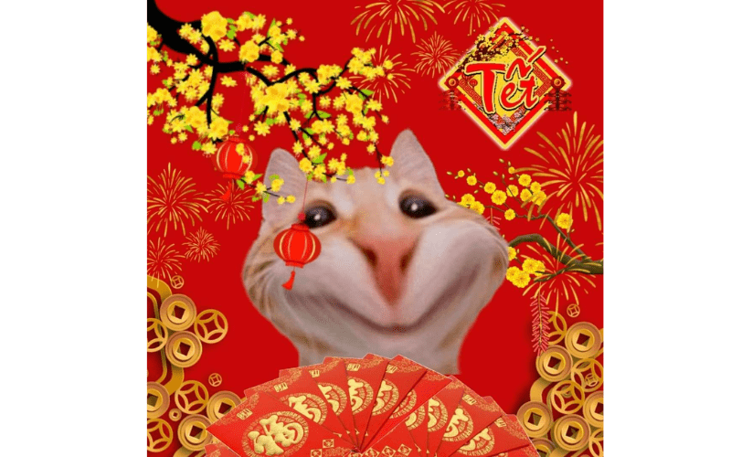 Avatar Tết cute, meme dễ thương 05