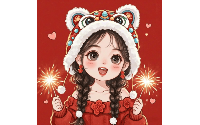 Ảnh avatar Tết cho nữ 04