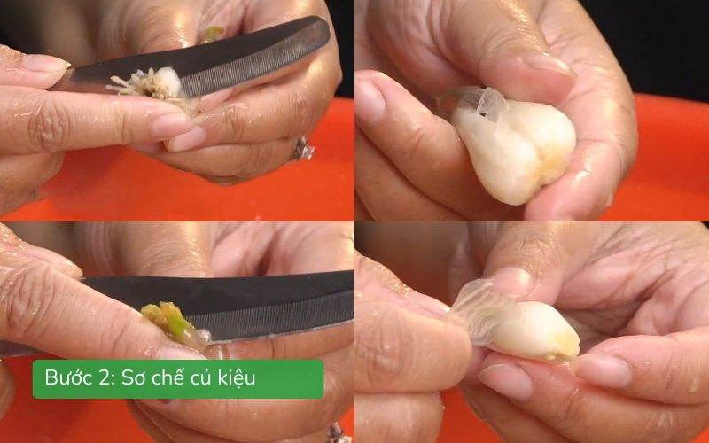 Sơ chế củ kiệu