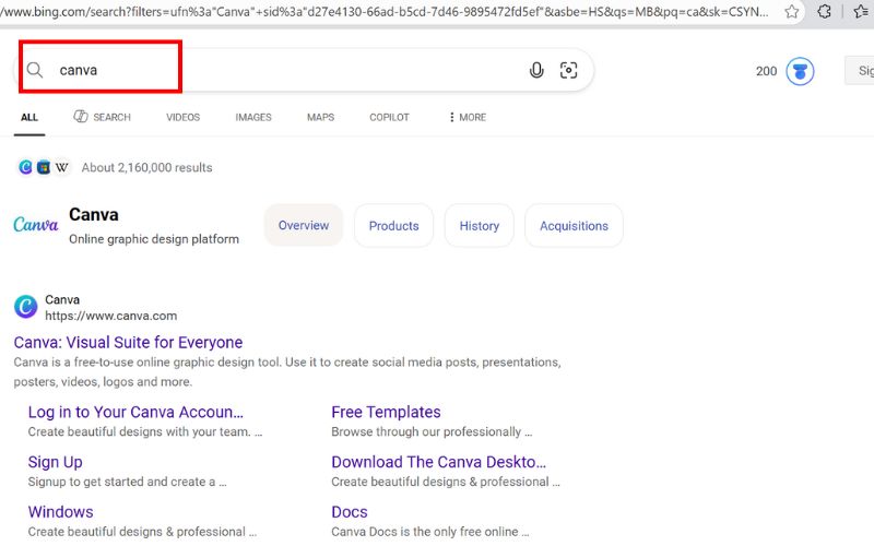 Giao diện trang chủ Canva trên máy tính hoặc điện thoại