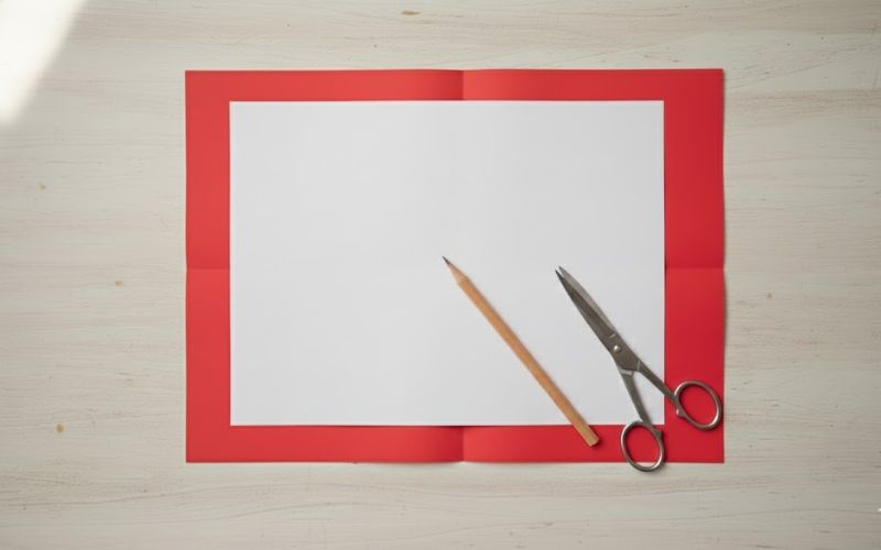 Cắt, gấp giấy tạo khung và nền thiệp