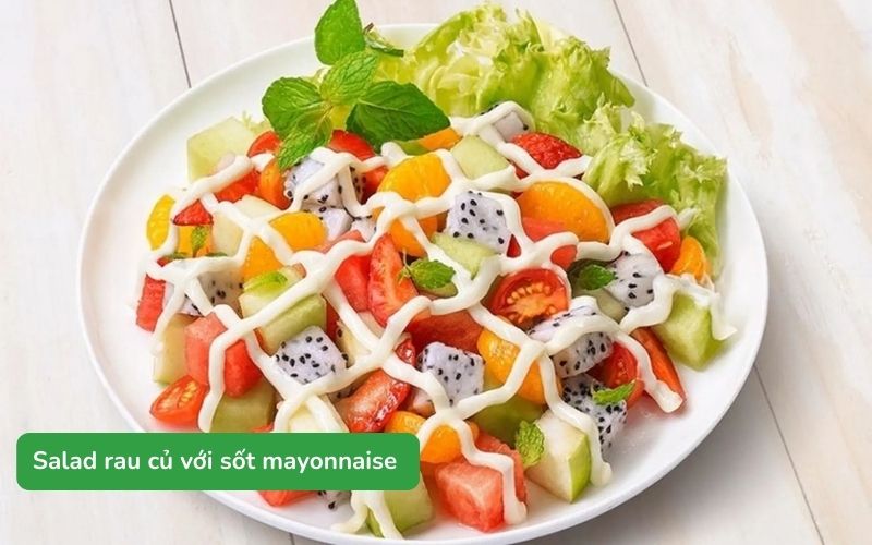 Salad rau củ trộn sốt mayonnaise tươi ngon, đầy màu sắc