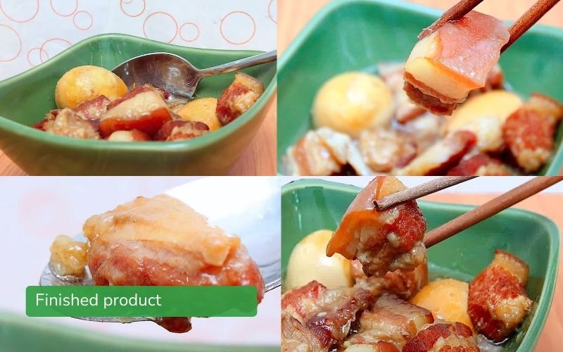 Delicious braised pork with eggs, visually appealing with its reddish-brown color.