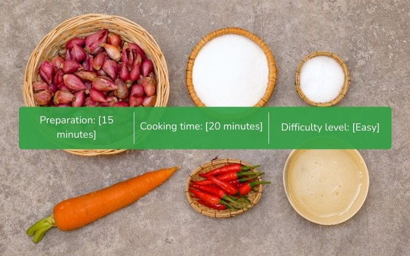 Ingredients for making delicious, crispy, sweet and sour pickled onions