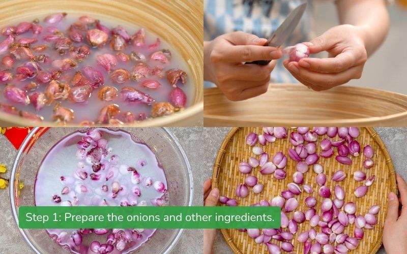 Fresh onions are cleaned, trimmed, and ready for pickling.