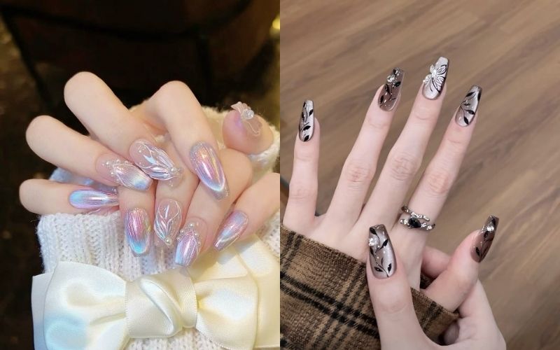 Móng tay mắt mèo cầu kỳ cho năm mới