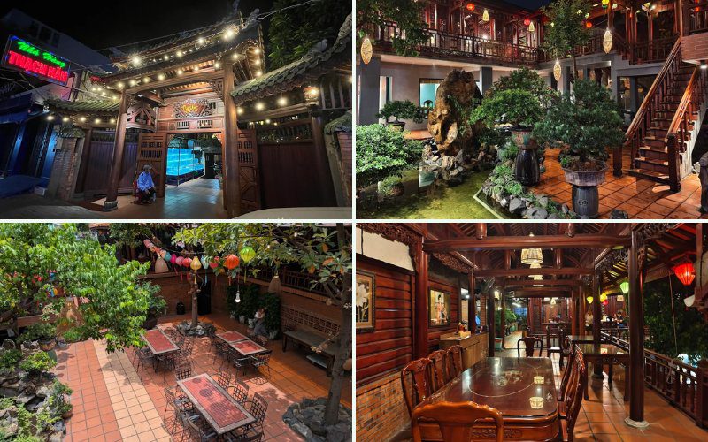 Nhà hàng có không gian nhà rường Huế cổ kính, yên tĩnh và đậm chất truyền thống