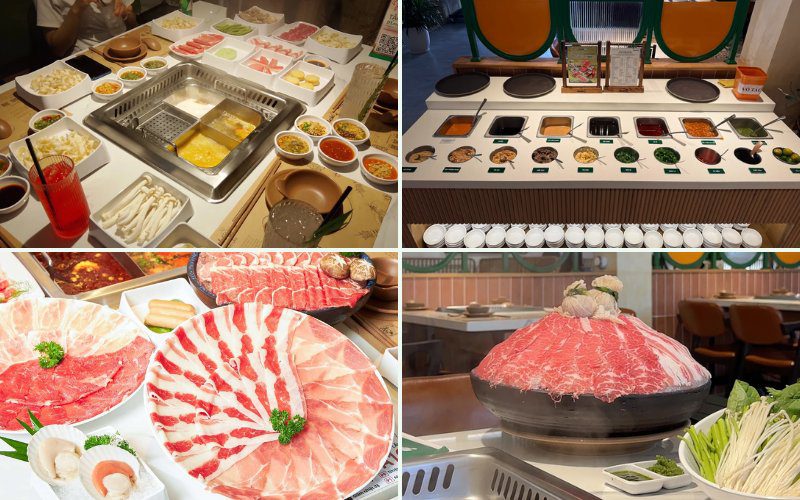 Thực đơn lẩu phong phú với nhiều vị nước lẩu đậm đà, dễ ăn và nguyên liệu tươi ngon của Reski