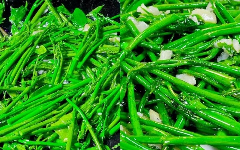 Xào rau ngót với tỏi