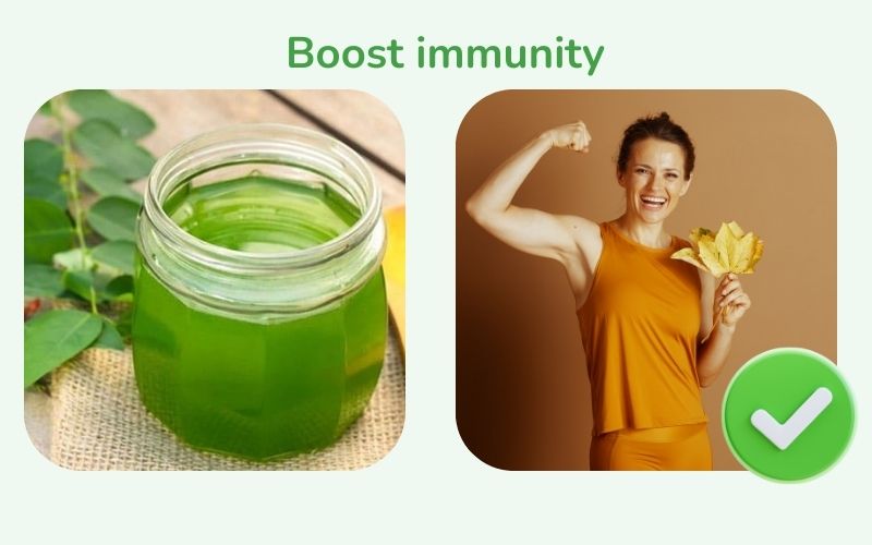 Drinking coconut water with spinach helps boost immunity thanks to vitamins and minerals.