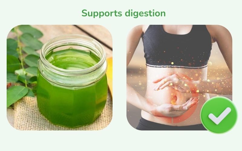 Spinach and coconut water aid digestion, reduce bloating and constipation.