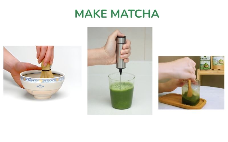 Three ways to stir matcha for the authentic Japanese taste.