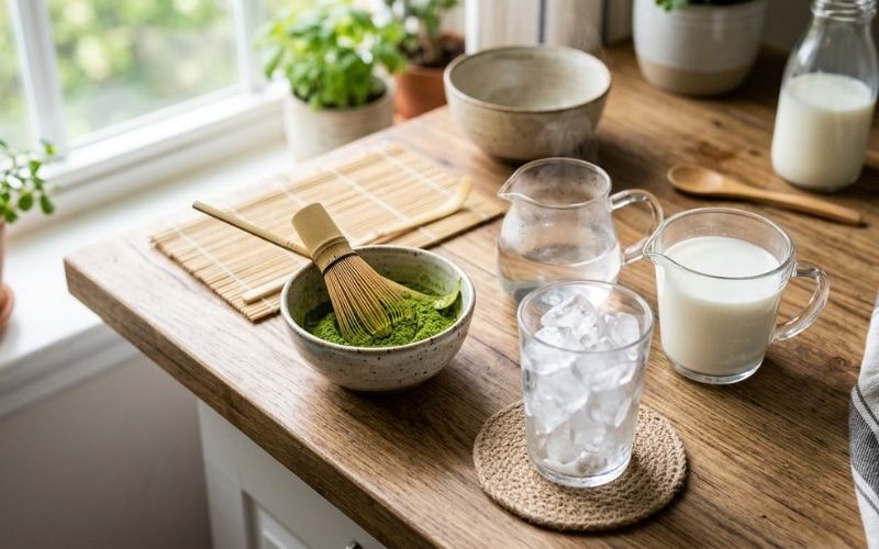 Tỷ lệ matcha, sữa và nước phù hợp
