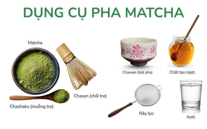 Bộ dụng cụ pha matcha truyền thống Nhật Bản