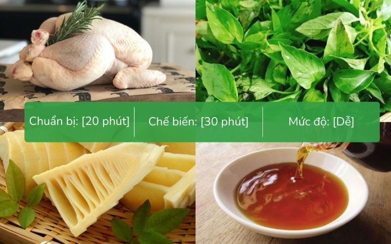 Nguyên liệu nấu lẩu gà lá é măng chua