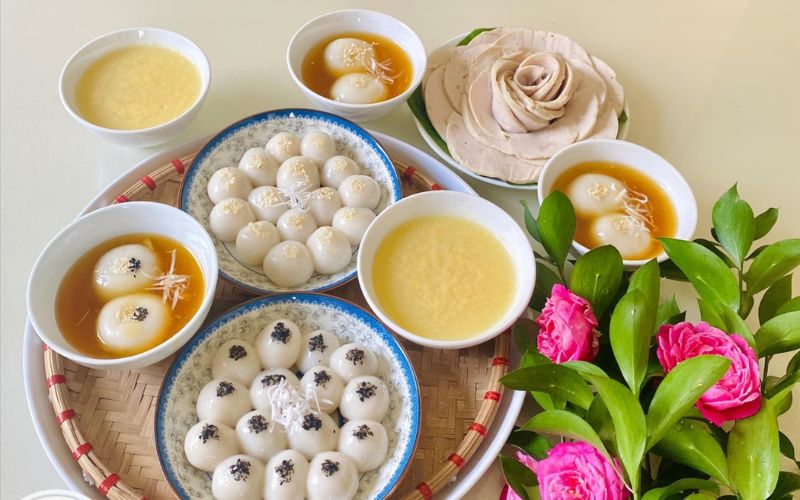 Mâm cúng tết hàn thực truyền thống