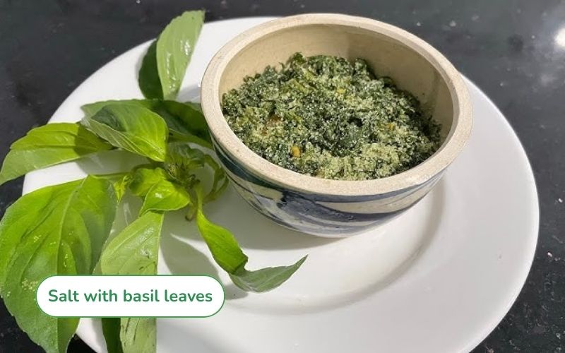 Spicy and fragrant basil salt