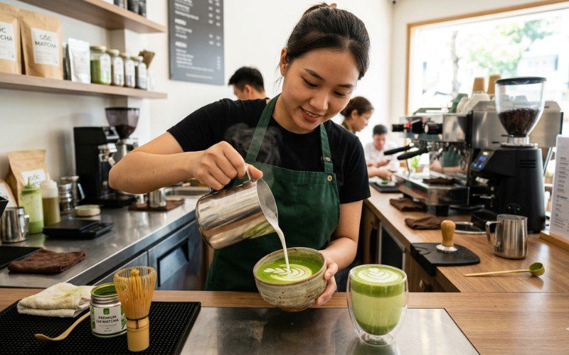 Doanh nghiệp F&B nên chọn matcha latte grade hoặc culinary grade loại tốt
