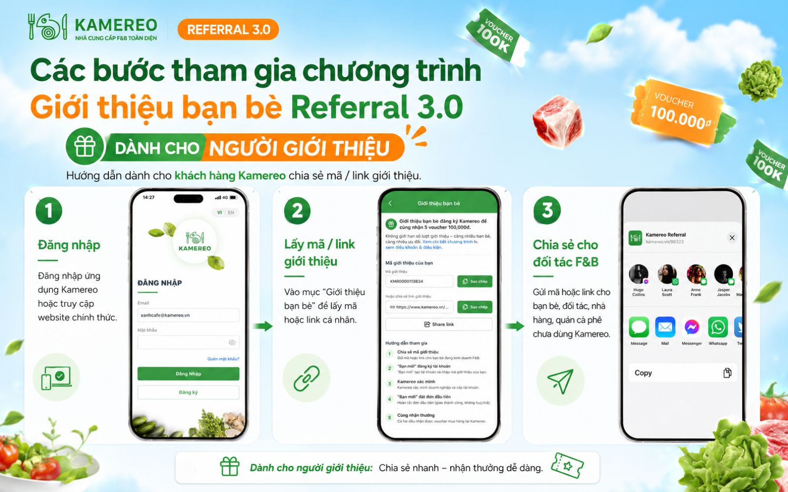 Hướng dẫn 3 bước tham gia chương trình giới thiệu bạn bè cho người giới thiệu