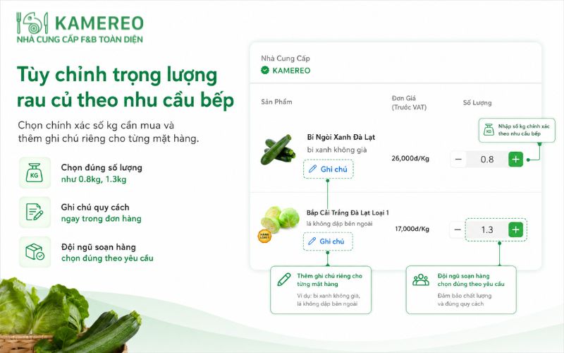 Customize the weight of vegetables.according to clear specifications